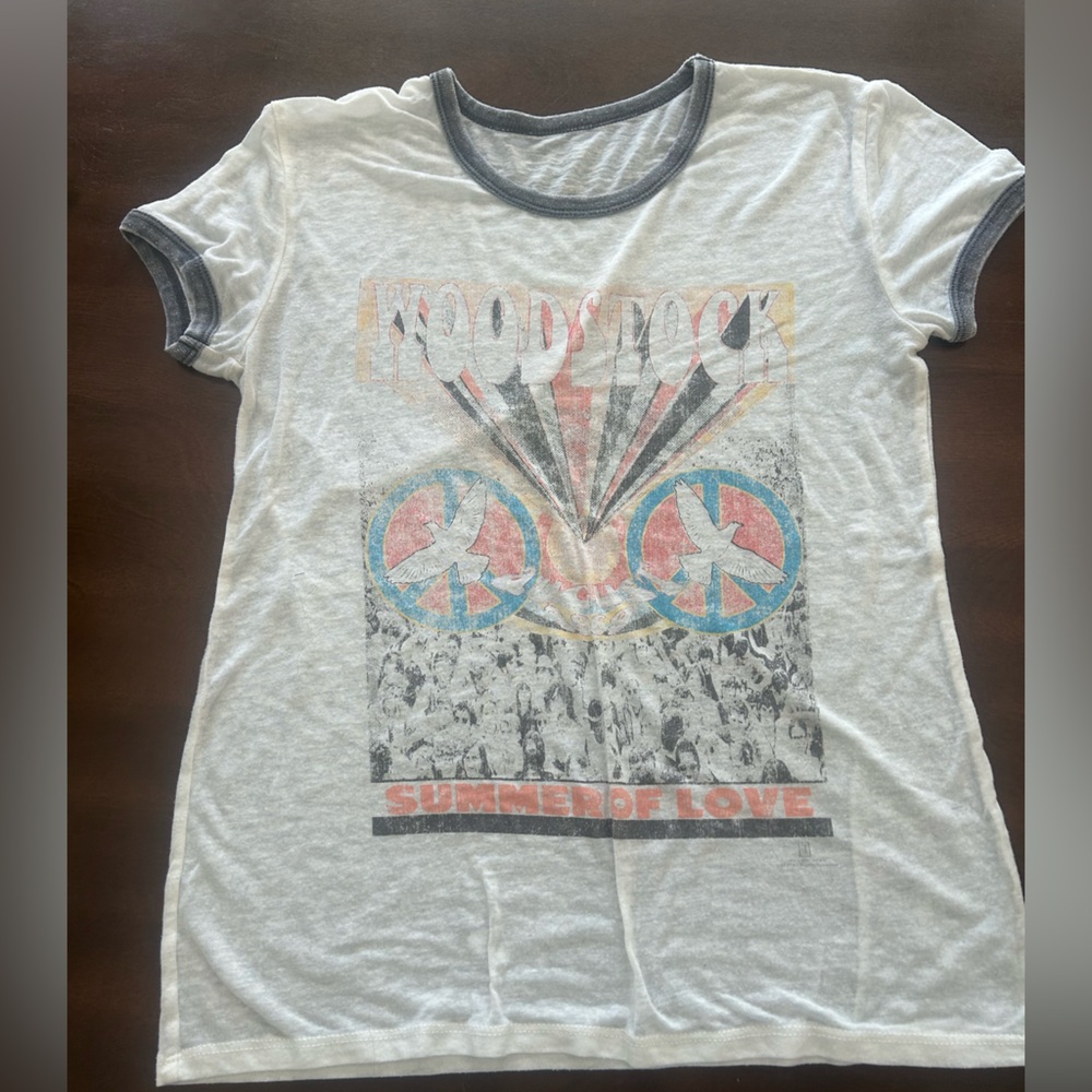 Gray Graphic Ringer T-Shirt